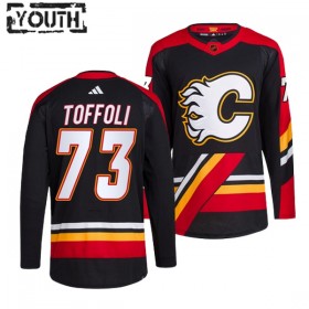 Dresovi Calgary Flames Tyler Toffoli 73 Adidas 2022-23 Reverse Retro 2.0 Crno Authentic - Dječji